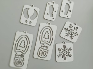 Zestaw szablonów Stopy Mikołaja, ślady elfa i renifera