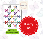 Motyle– Dopasuj i Ułóż  - 3 x A4 do druku   