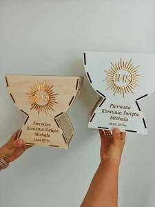 Kielich IHS komunijny box - Personalizowana pamiątka Pierwszej Komunii Świętej
