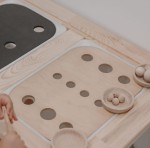 Sorter wielkości - 3 rzędy otworów. Wkładka do stolika Ikea Flisat.